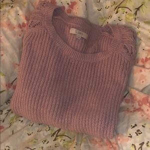 anne taylor loft dusty pink sweater